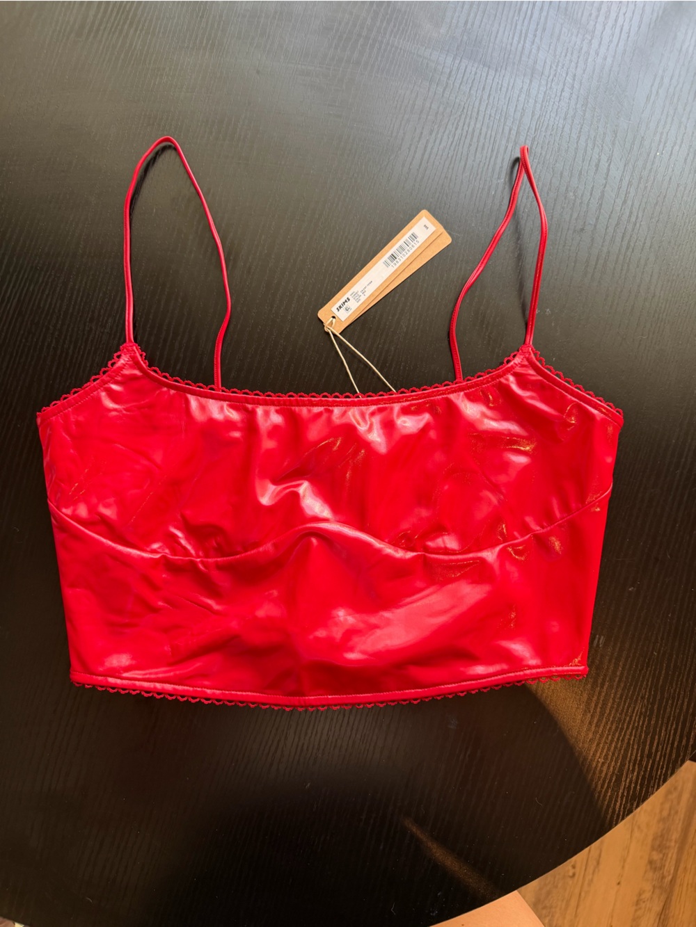 SKIMS Vinyl Cropped Corset NWT